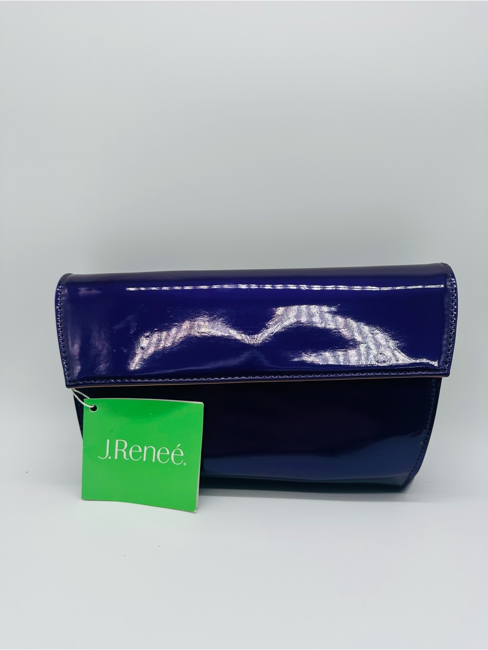 J.Renee Glossy Patent Clutch in Deep Purple